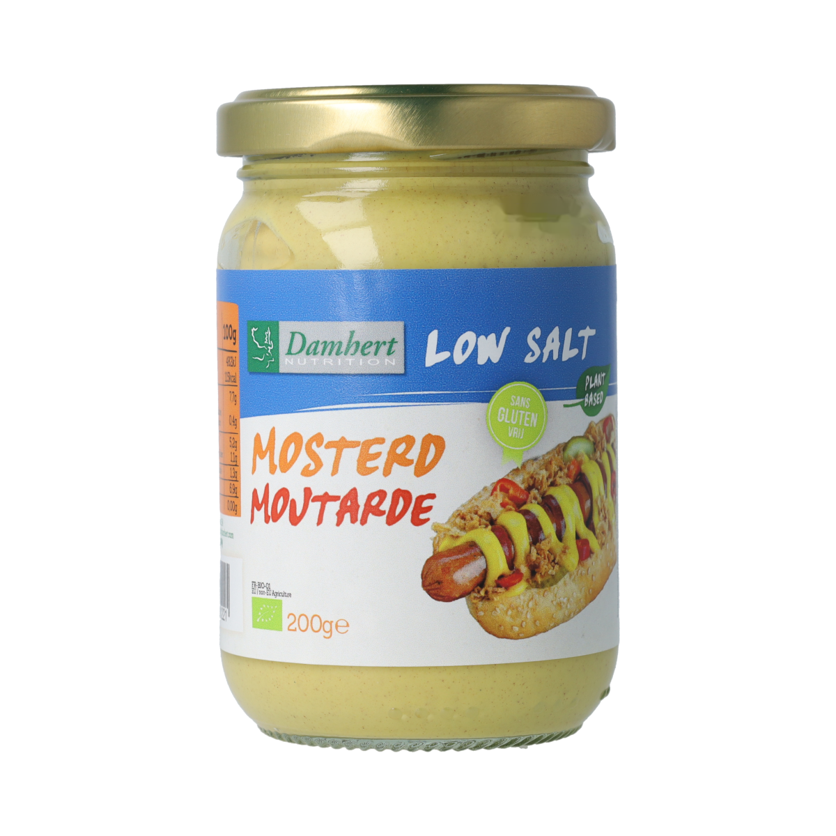 Damhert Mosterd natriumarm glutenvrij bio 200.00 Gram