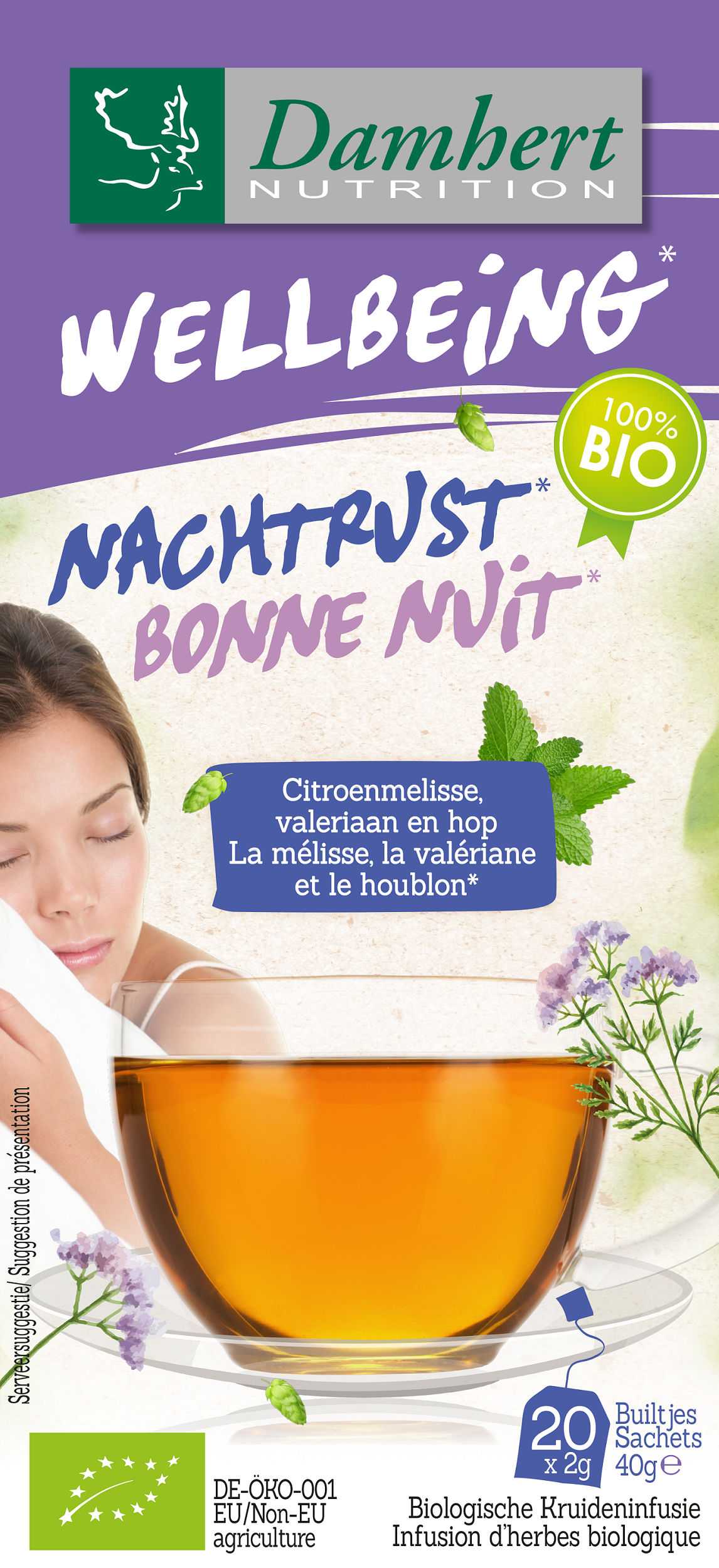 Damhert Tea time goede nachtrust thee bio 20.00 Zakjes