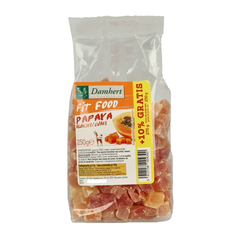 Damhert Fit food papayablokjes 250 Gram