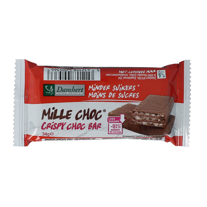 Damhert Mill choc chocolade reep 34 Gram