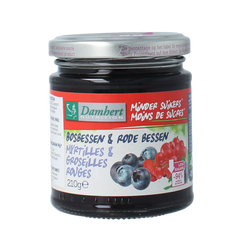 Damhert Confituur bosbes/rode bes low carb 210.00 Gram