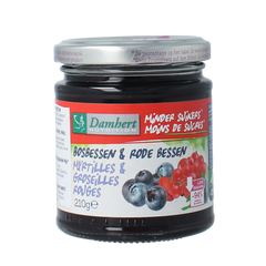 Damhert Confituur bosbes/rode bes low carb 210 Gram