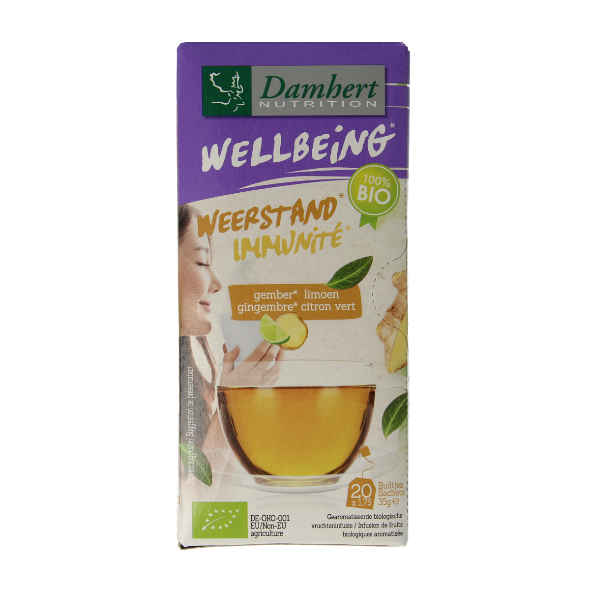 Damhert Tea time gember limoenthee bio 20.00 Zakjes