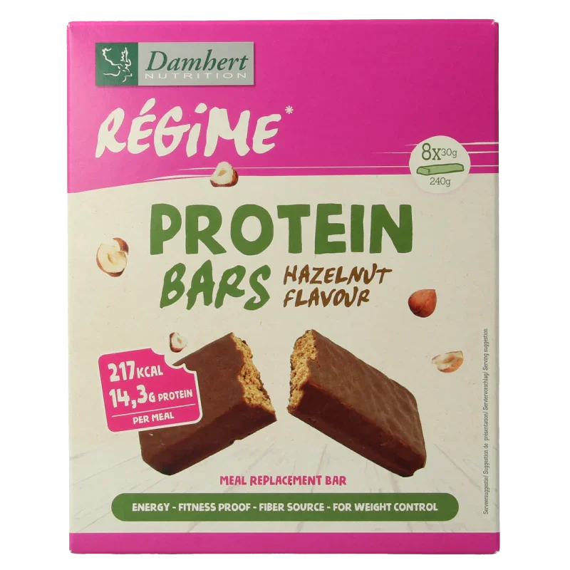 Damhert Afslank proteinereep chocolade hazelnoot 240 Gram