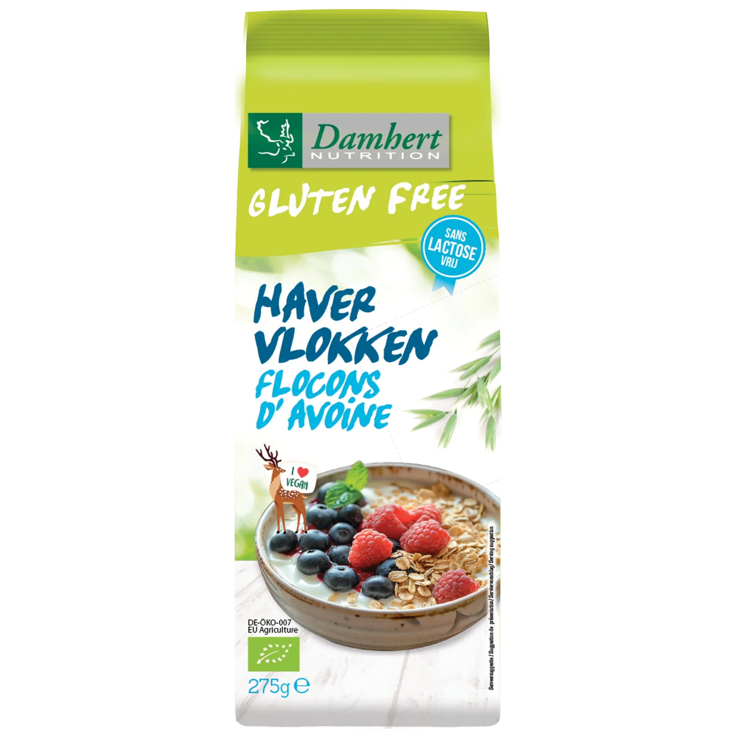 Damhert Havervlokken glutenvrij bio 275 Gram