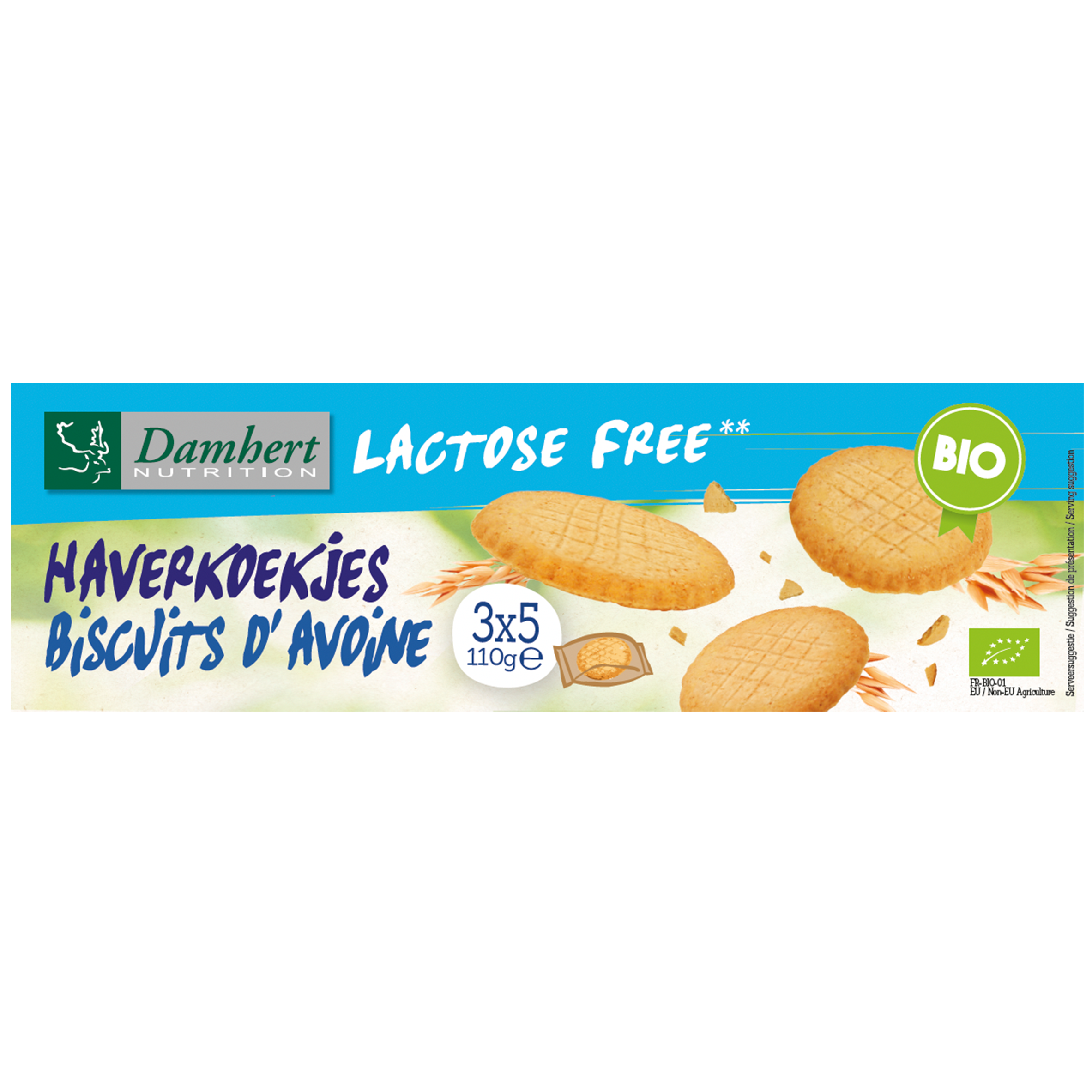Damhert Haverkoekjes bio lactosevrij 110.00 Gram