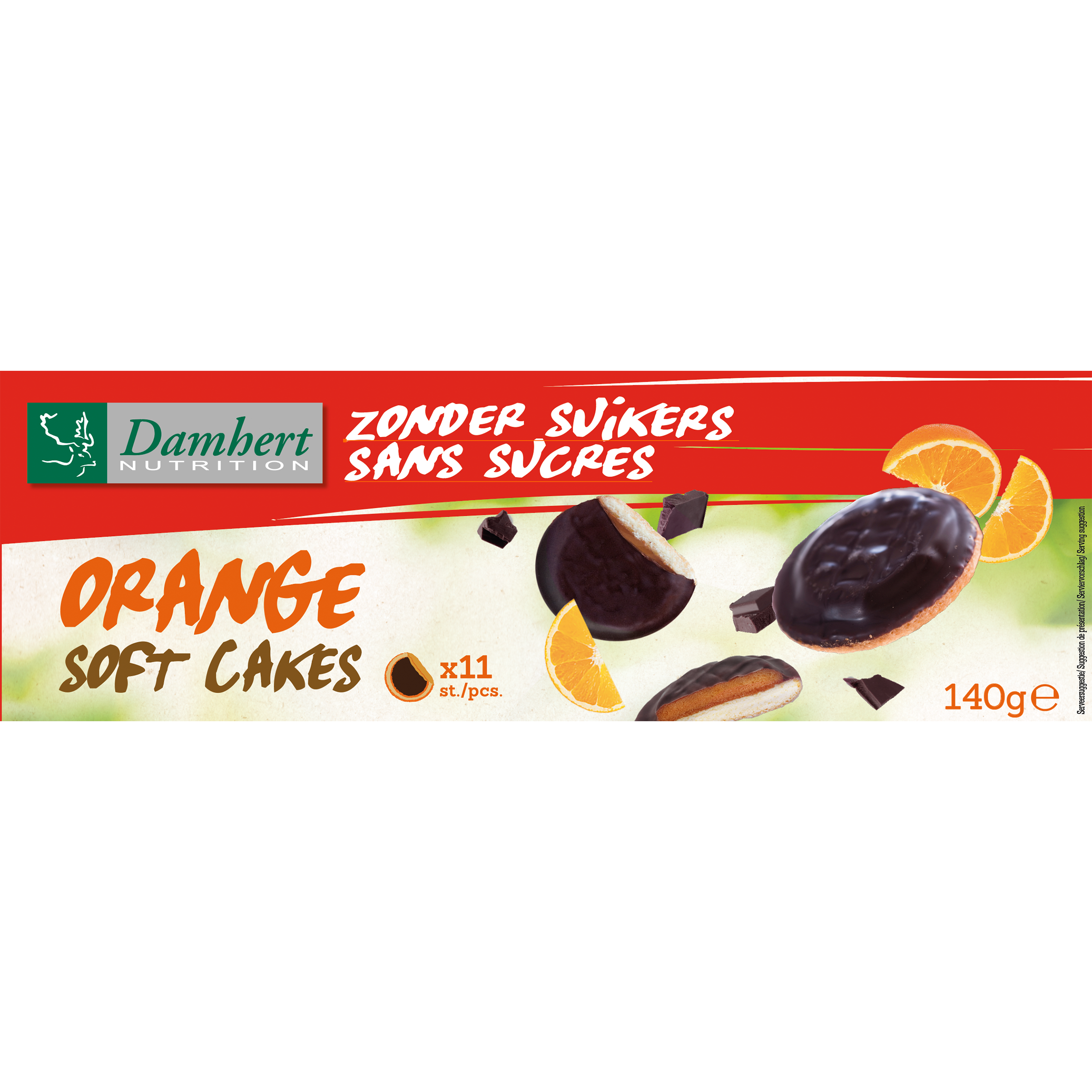 Damhert Soft cakes orange suikervrij 140 Gram