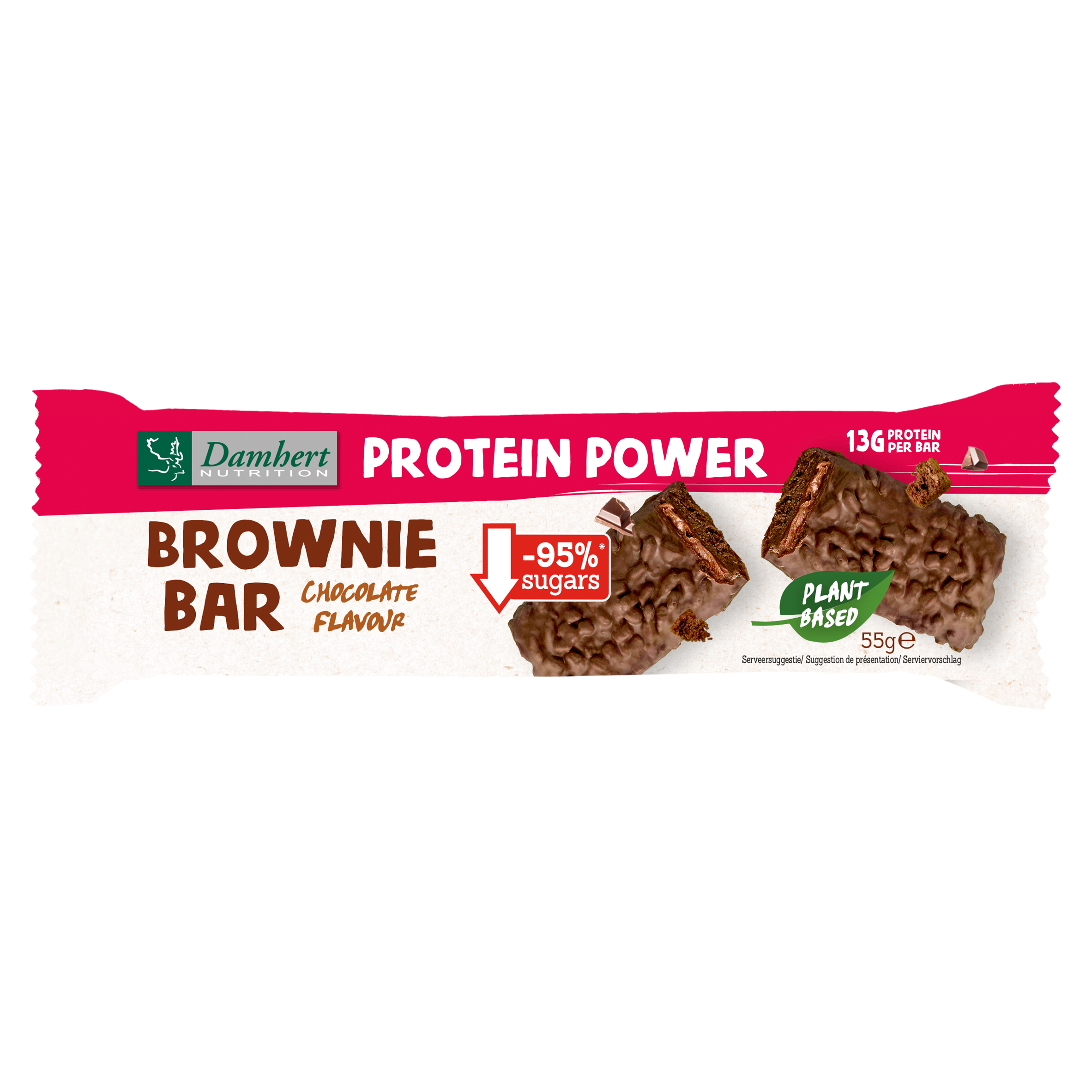 Damhert Protein brownie bar glutenvrij 55 Gram