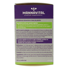 Mannavital Cat's claw platinum 60.00 Capsules