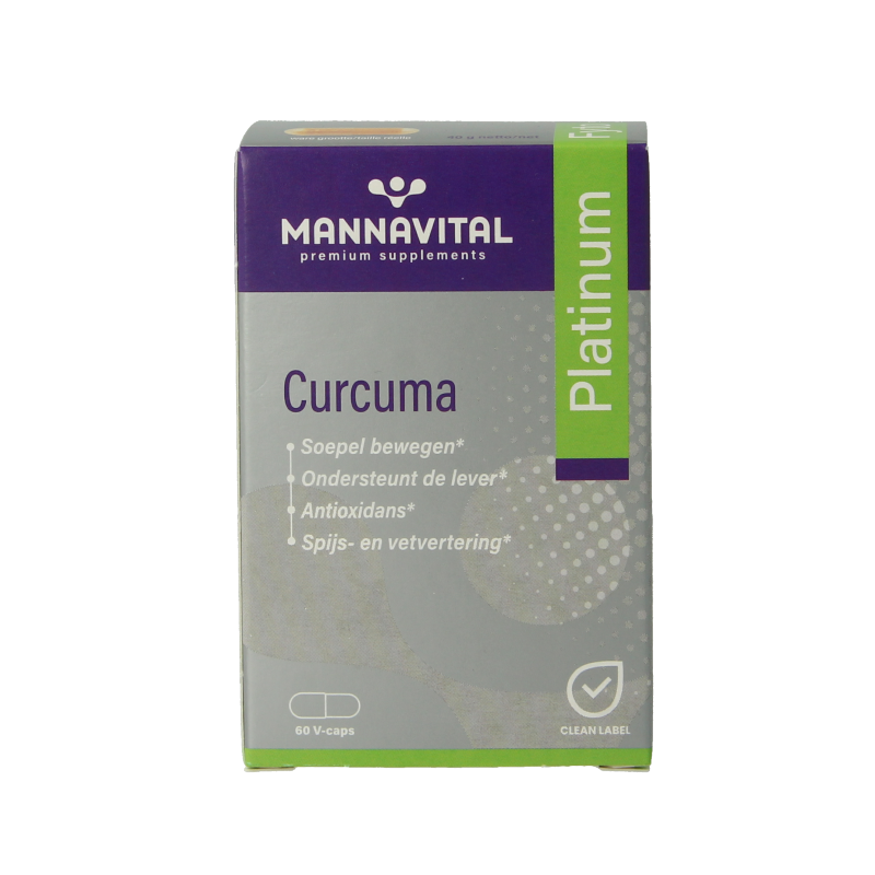 Mannavital Curcuma platinum 60.00 Vegetarische capsules