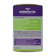 Mannavital Maca platinum 60 Vegetarische capsules