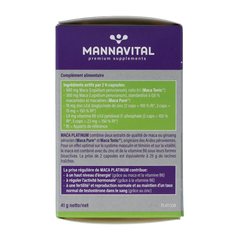 Mannavital Maca platinum 60 Vegetarische capsules