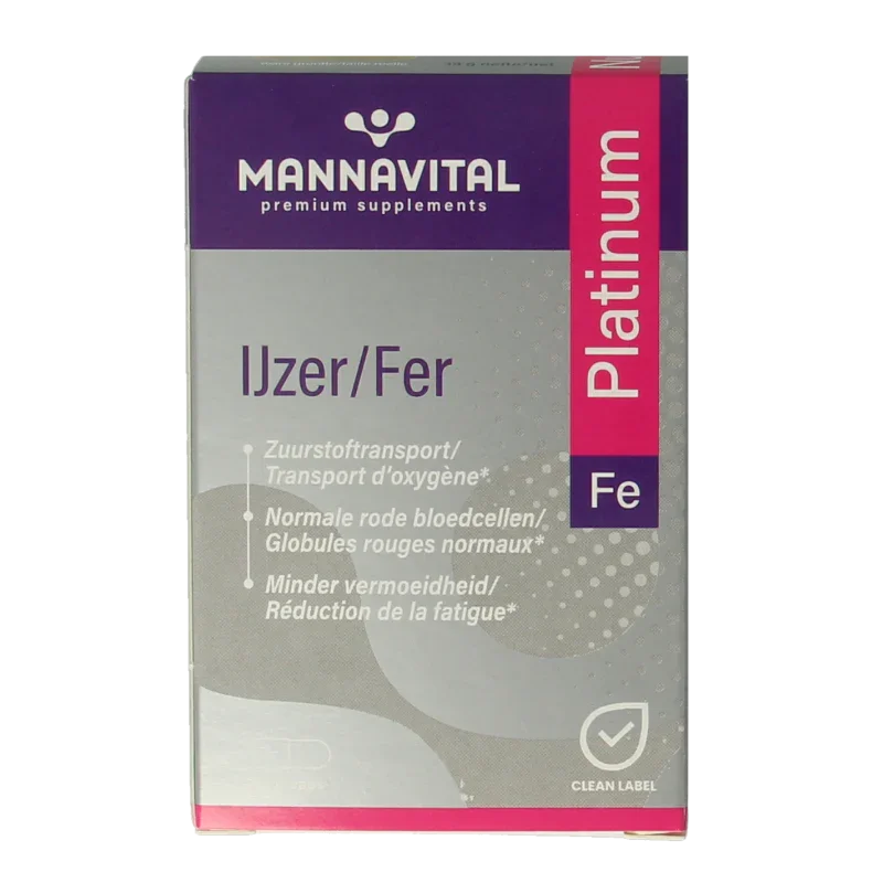 Mannavital IJzer platinum 60 Vegetarische capsules