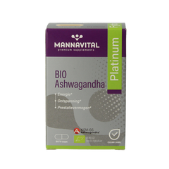 Mannavital Ashwagandha platinum bio 60 Vegetarische capsules