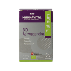 Mannavital Ashwagandha platinum bio 60.00 Vegetarische capsules