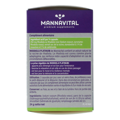 Mannavital Rhodiola platinum 60 Vegetarische capsules