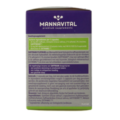 Mannavital Saffraan platinum bio 60.00 Vegetarische capsules