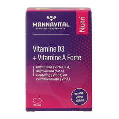 Mannavital Vitamine D3 + vitamine A forte 90.00 Capsules