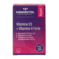Mannavital Vitamine D3 + vitamine A forte 90 Capsules
