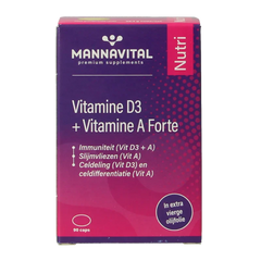 Mannavital Vitamine D3 + vitamine A forte 90 Capsules