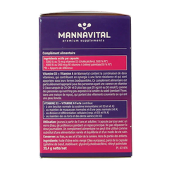 Mannavital Vitamine D3 + vitamine A forte 90 Capsules
