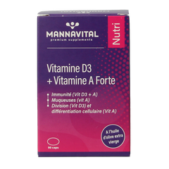 Mannavital Vitamine D3 + vitamine A forte 90.00 Capsules