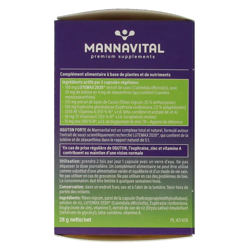 Mannavital Oguton forte 60 Vegetarische capsules