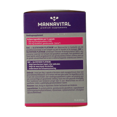 Mannavital NAC + glutathion platinum 60 Vegetarische capsules