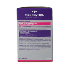 Mannavital Acetyl-L-Carnitine platinum 60.00 Vegetarische capsules