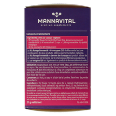Mannavital Gefermenteerde rode rijst 60 Vegetarische capsules