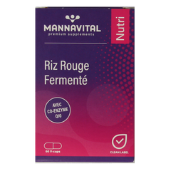 Mannavital Gefermenteerde rode rijst 60.00 Vegetarische capsules