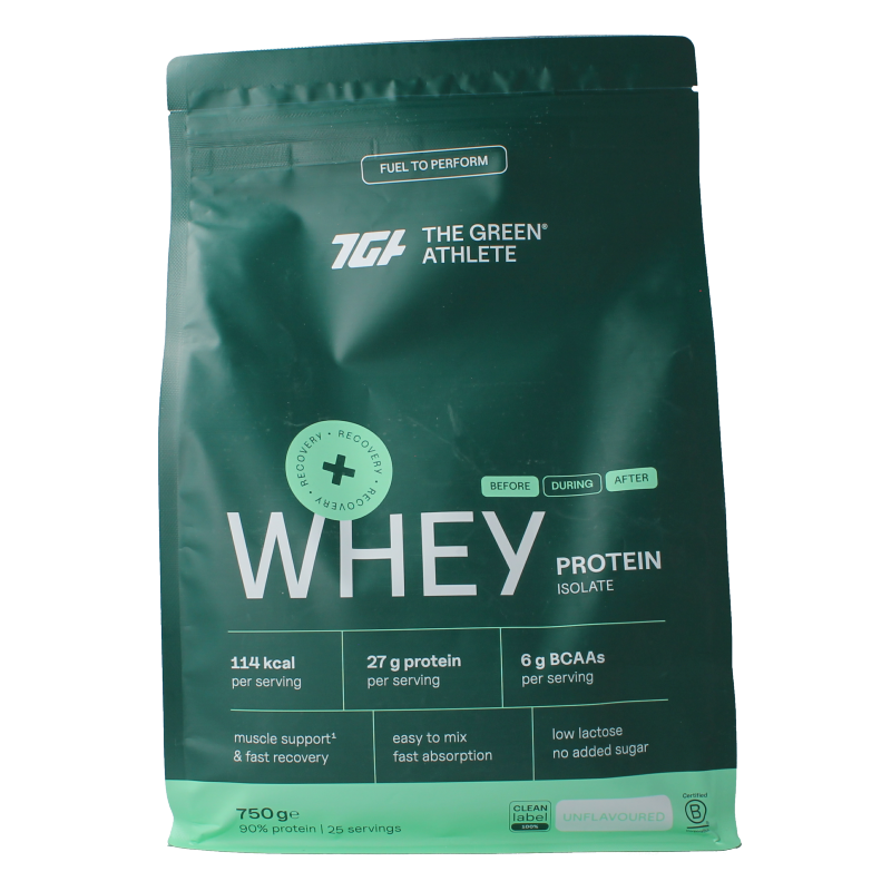 The Green Athlete Whey protein isolate unflavoured 750 Gram