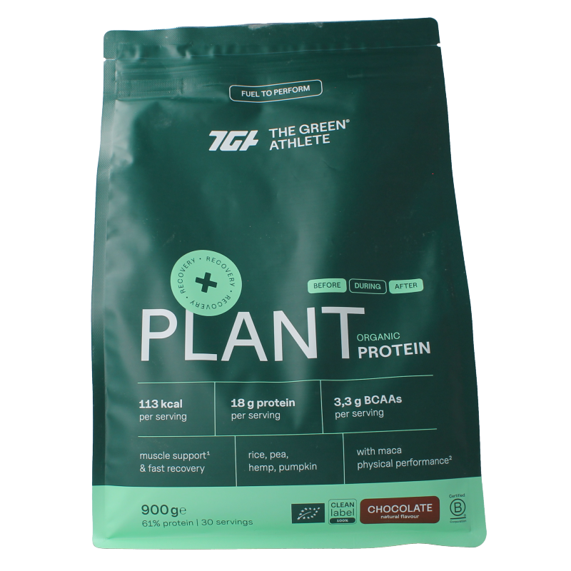 The Green Athlete Plant protein choco bio 900 Gram