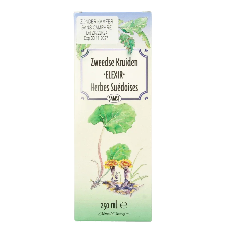 Marval&Vincent Zweedse kruiden elixer zonder kamfer 250 Milliliter