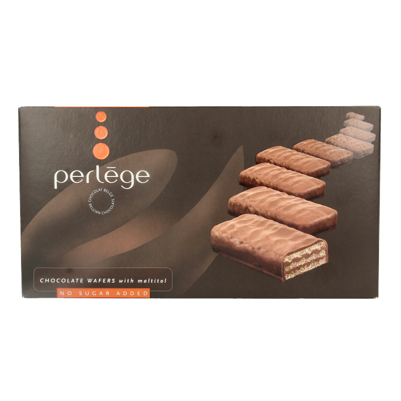 Perlege Chocolate wafer met maltitol 180 Gram