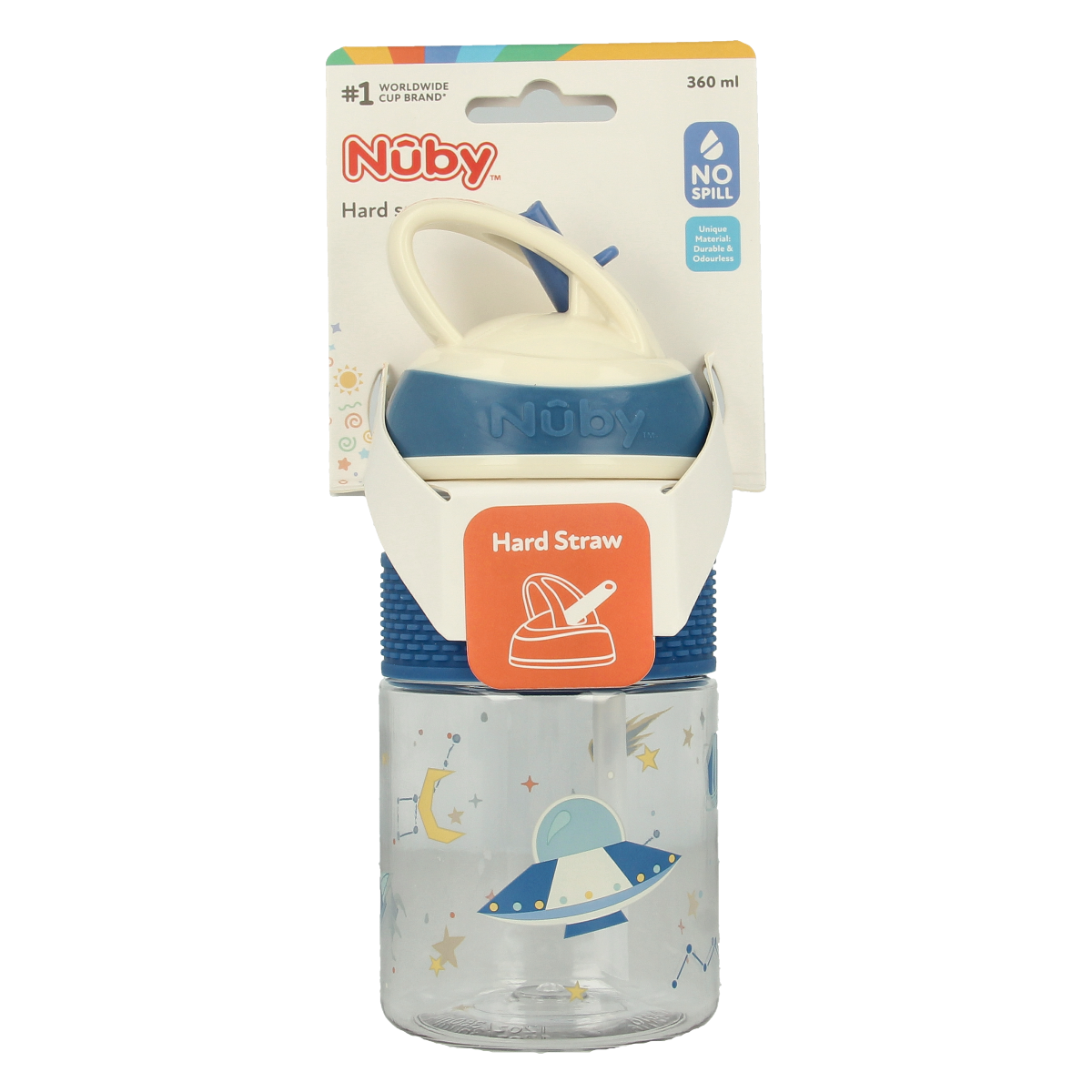Nuby 2-in-1 Beker tuit hard 360ml 3 jaar assorti 1.00 Stuks