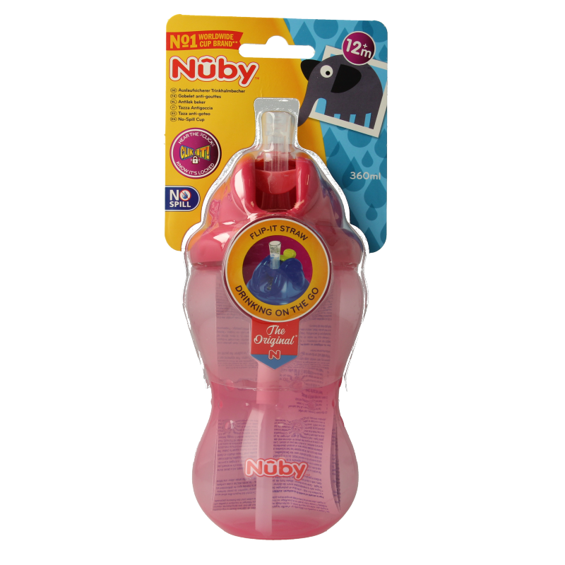 Nuby Flip it 360ml 12+ maanden roze 1 Stuks