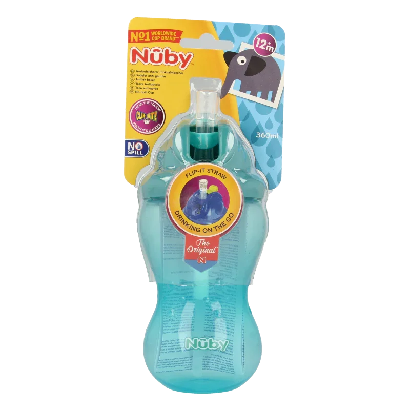 Nuby Flip it 360ml 12 maand+ aqua 1 Stuks