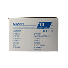 Nipro Injectiespuit luer 10ml 3-delig 100 Stuks