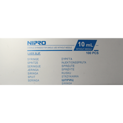 Nipro Injectiespuit luer 10ml 3-delig 100 Stuks