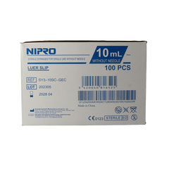 Nipro Injectiespuit luer 10ml 3-delig 100.00 Stuks