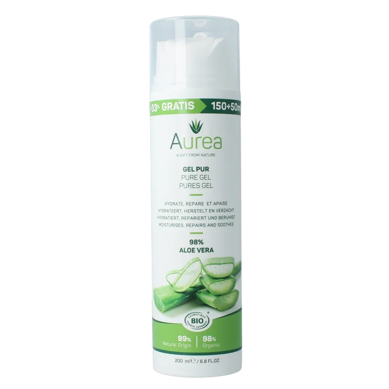Aurea Aloe vera huidgel 150+50 bio 200 Milliliter