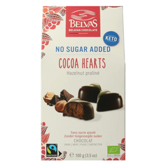 Belvas Choco hart hazelnoot praline bio 100 Gram