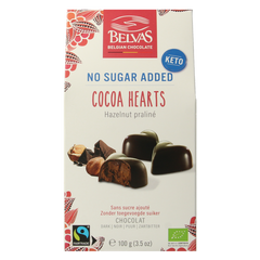 Belvas Choco hart hazelnoot praline bio 100 Gram