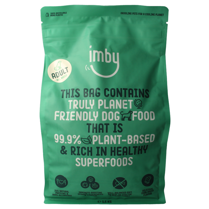 Imby Pet Food Hondenbrokken adult vegan 1500 Gram