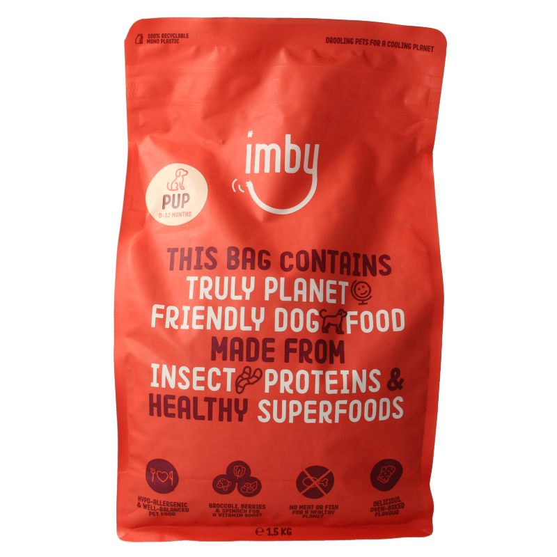 Imby Pet Food Hondenbrokken insecteneiwit puppy 1-12mnd 1500 Gram