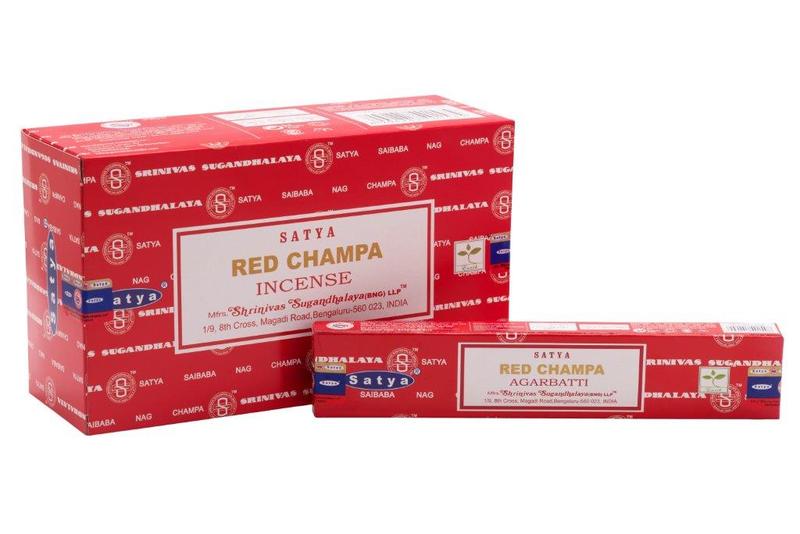 Nag Champa Wierookstokjes satya red champa 15.00 Gram
