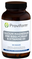 Proviform Calcium magnesium zink bisglycinaat & D3 180 Vegetarische capsules