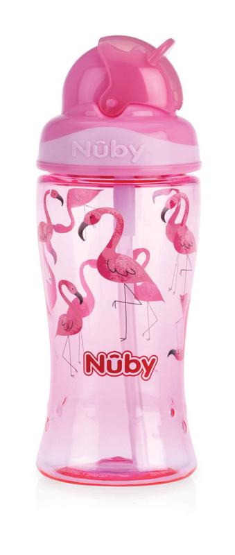 Nuby Flip it beker 360ml roze 1.00 Stuks