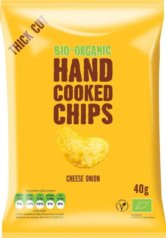 Trafo Chips handcooked kaas & ui bio 40 Gram